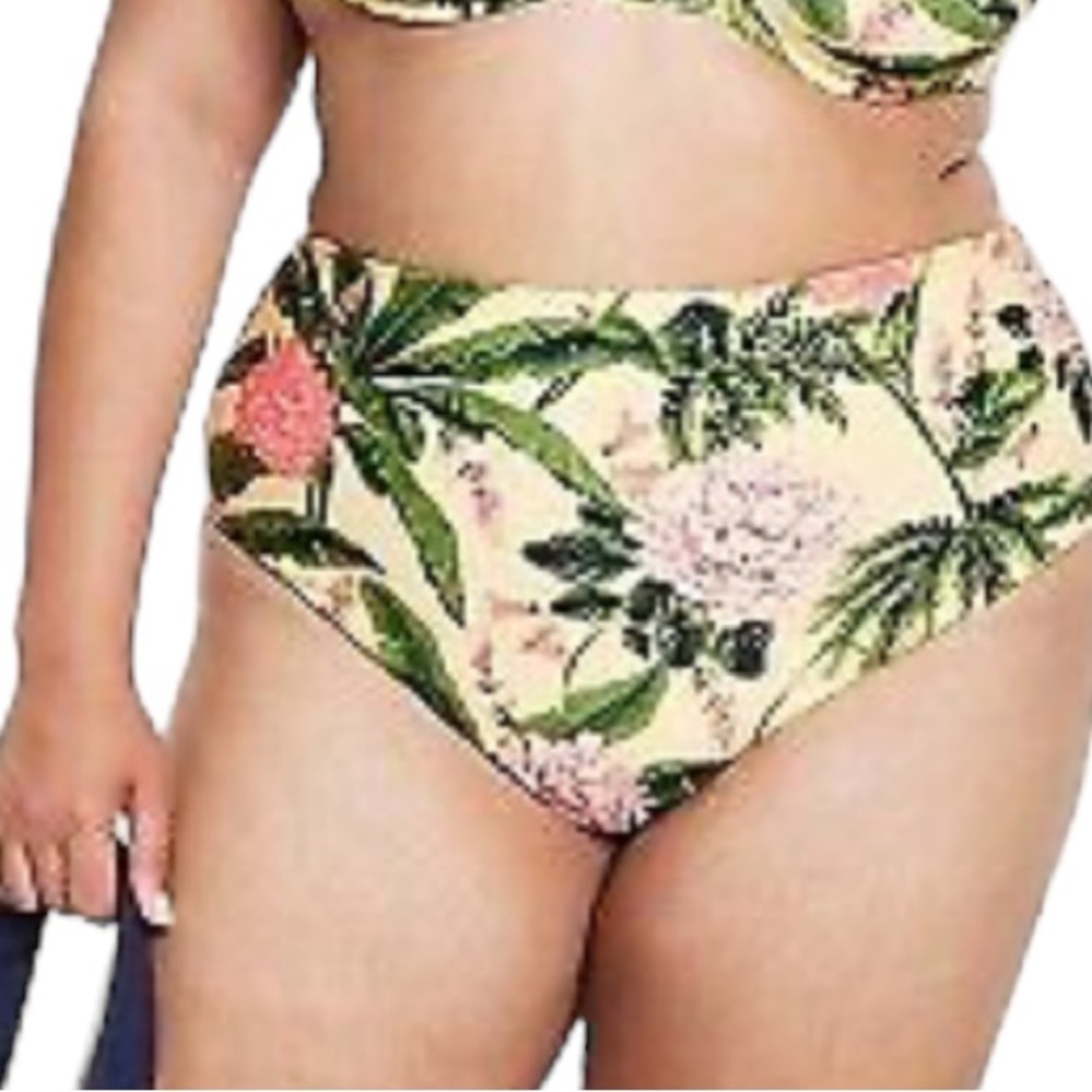 NWT Aguabendita x Target Peony Stripe Reversible High Waist Bikini Bottom